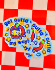 Get Outta My Way Apple Cat Vinyl Sticker