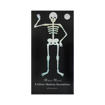 Glitter Jointed Skeleton Decorations