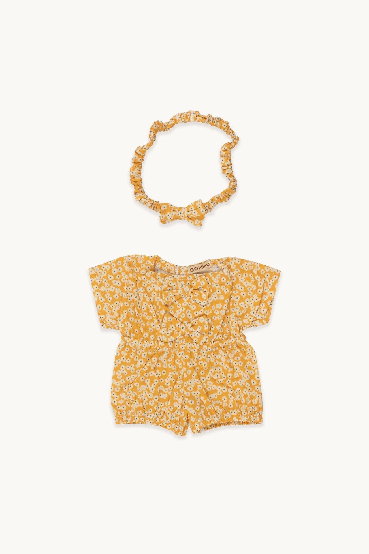 Gommu Yellow Flowers One-Piece and Bow Tie by GOMMU