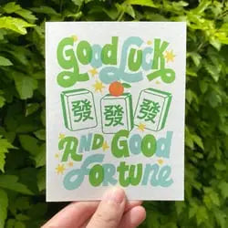 Good Luck Mahjong Card