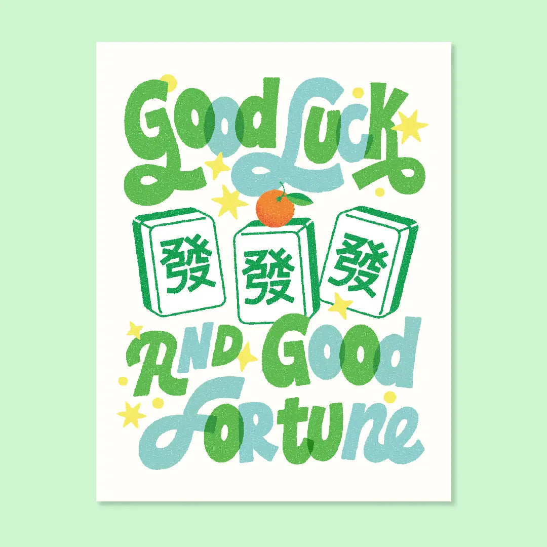 Good Luck Mahjong Card