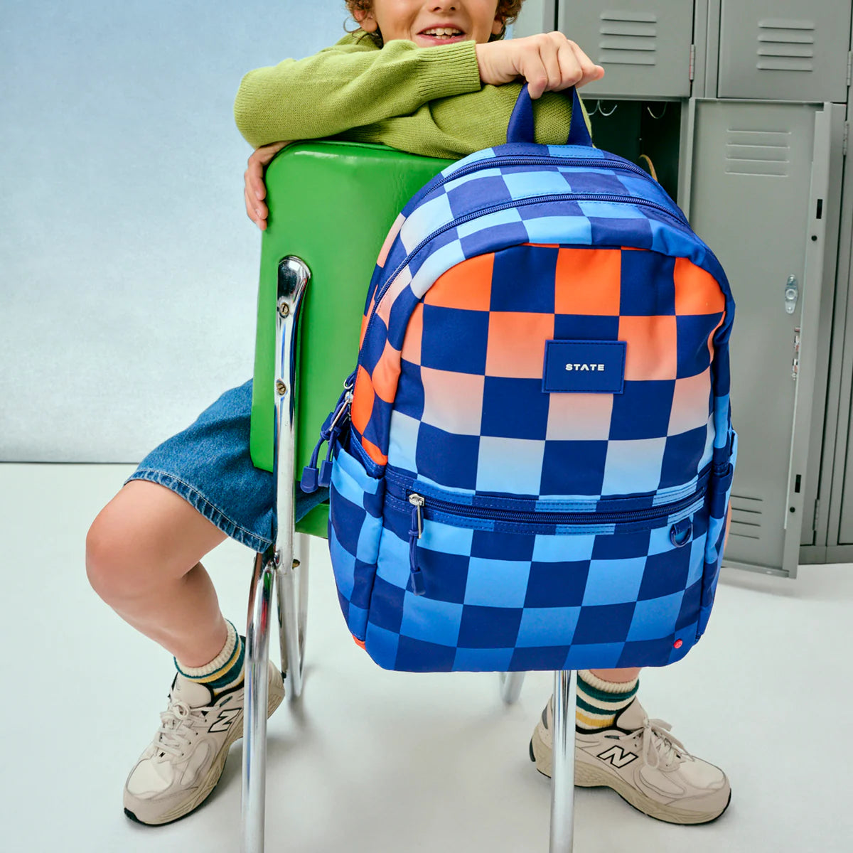 Gradient Checkerboard Kane Double Pocket Backpack