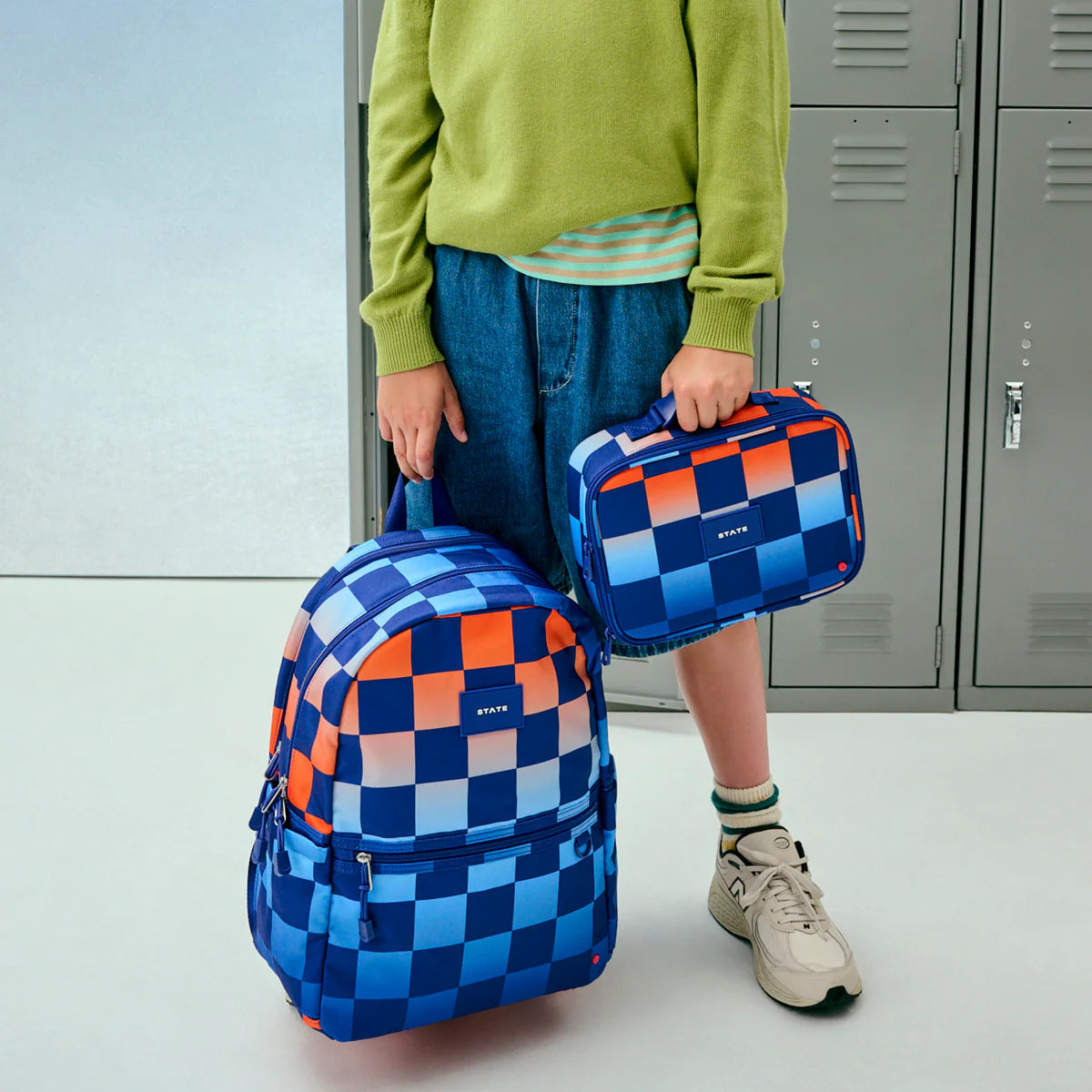 Gradient Checkerboard Kane Double Pocket Backpack