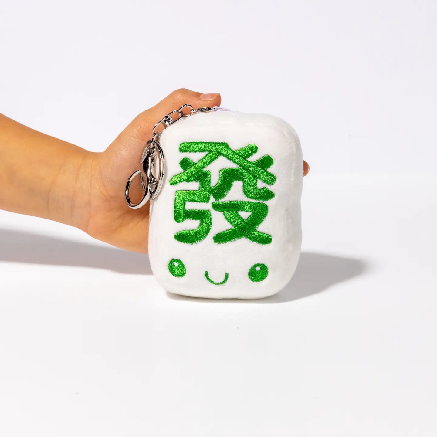 Mahjong Tile Green Dragon Plush Keychain