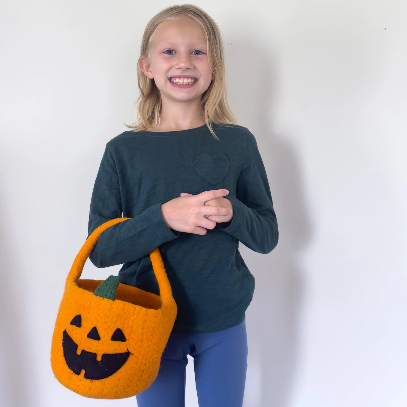 Felt Jack-O'-Lantern Halloween Basket