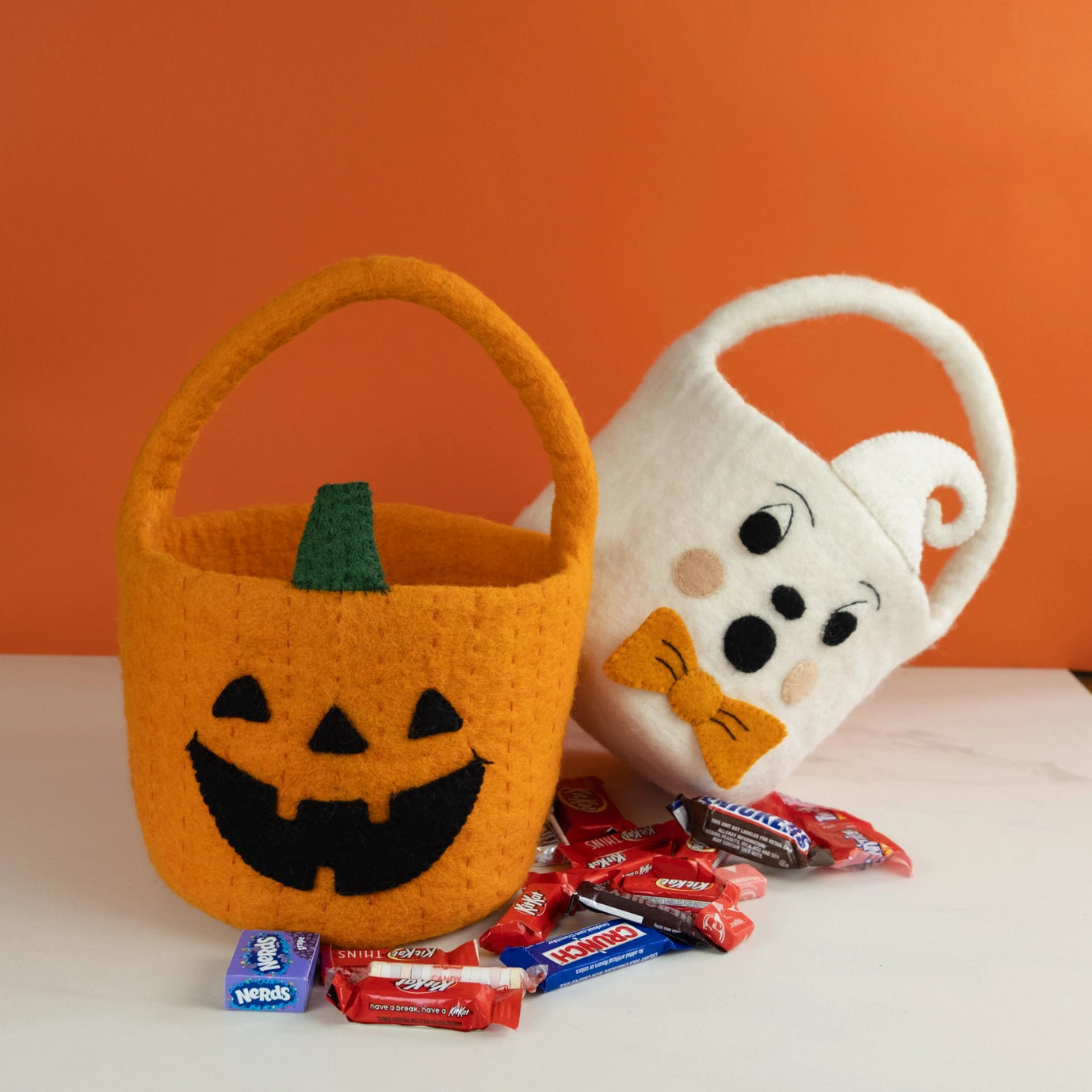 Felt Jack-O'-Lantern Halloween Basket