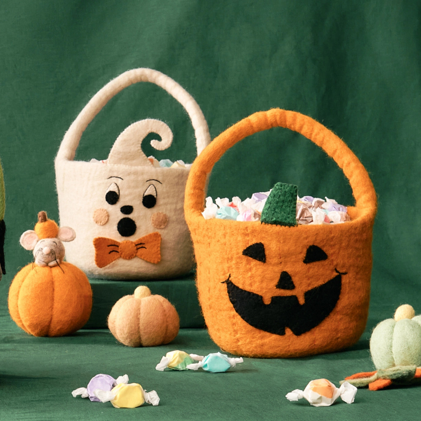 Felt Jack-O'-Lantern Halloween Basket