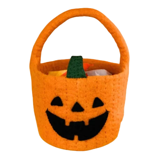 Felt Jack-O'-Lantern Halloween Basket