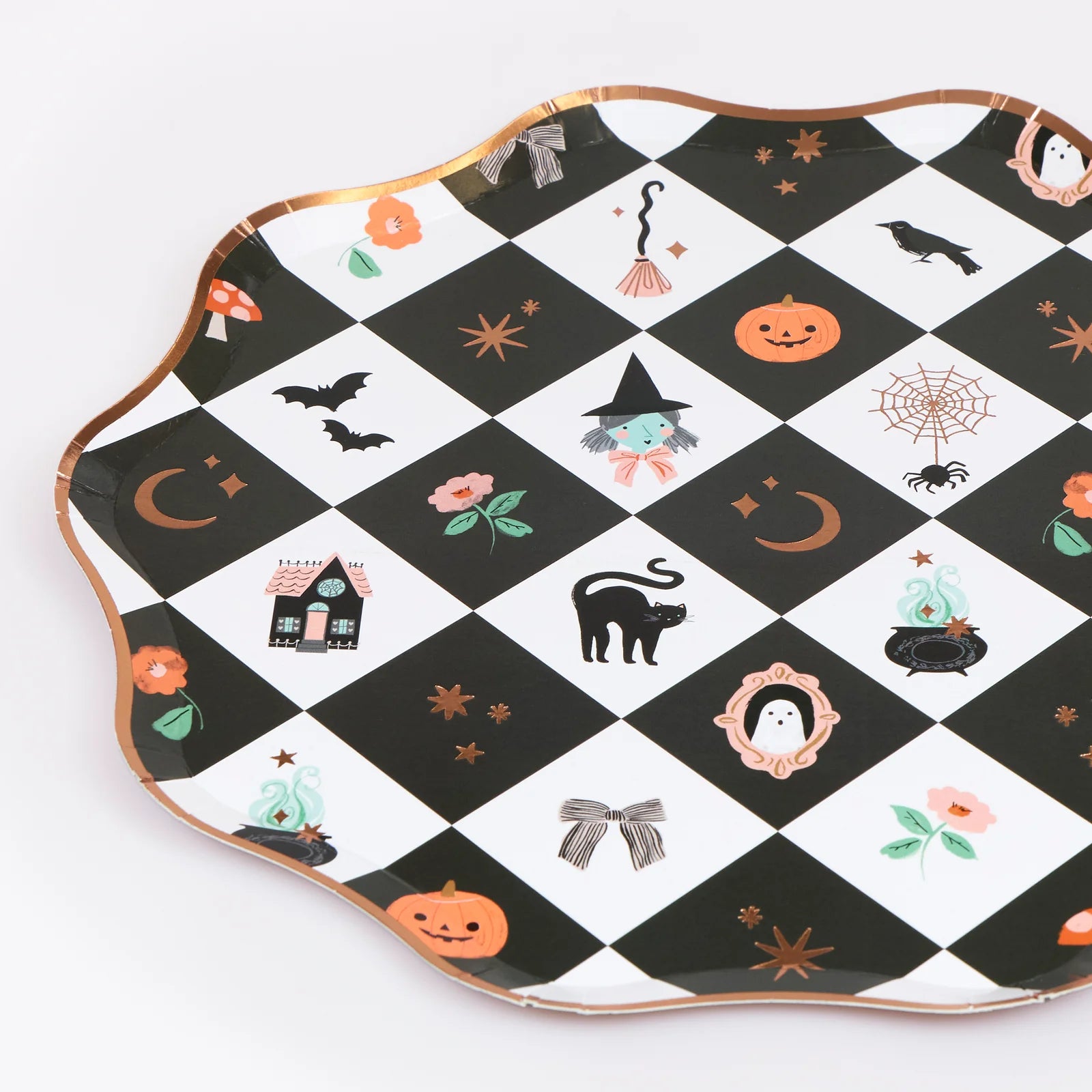 Patchwork Large Halloween Paper Plates