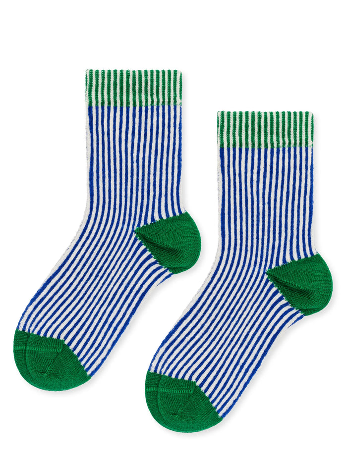 Mini Umbrella Kid Crew Sock- Cobalt by Hansel from Basel