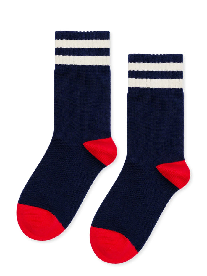 Collegiate Stripe Adult Crew Sock - Navy by Hansel from Basel
