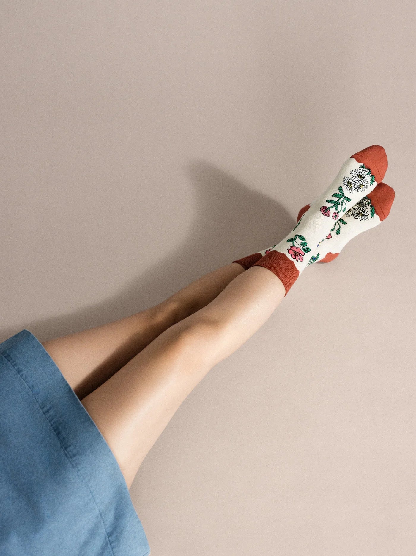 Retro Flower Adult Crew Socks