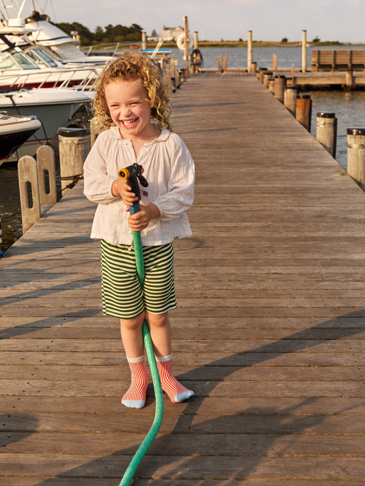 Mini Umbrella Kid Crew Sock- Persimmon by Hansel from Basel