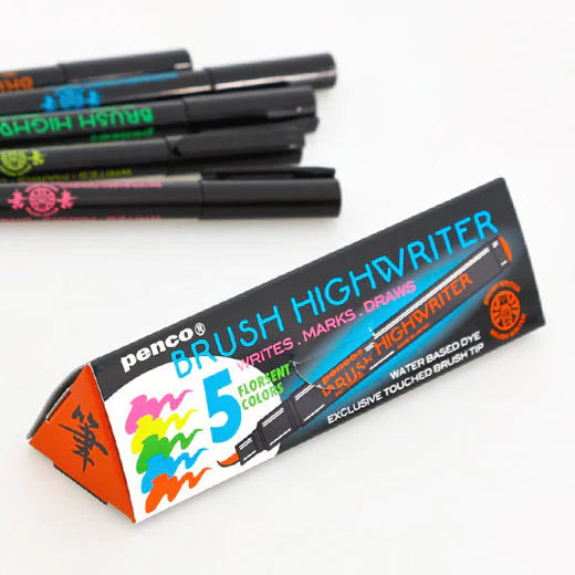 Highlighter Brush Pen Set by Hightide USA
