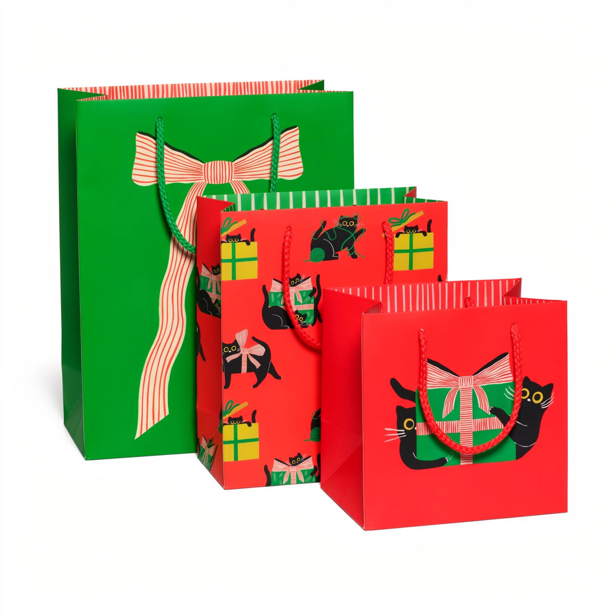 Holiday Black Cat Small Gift Bag
