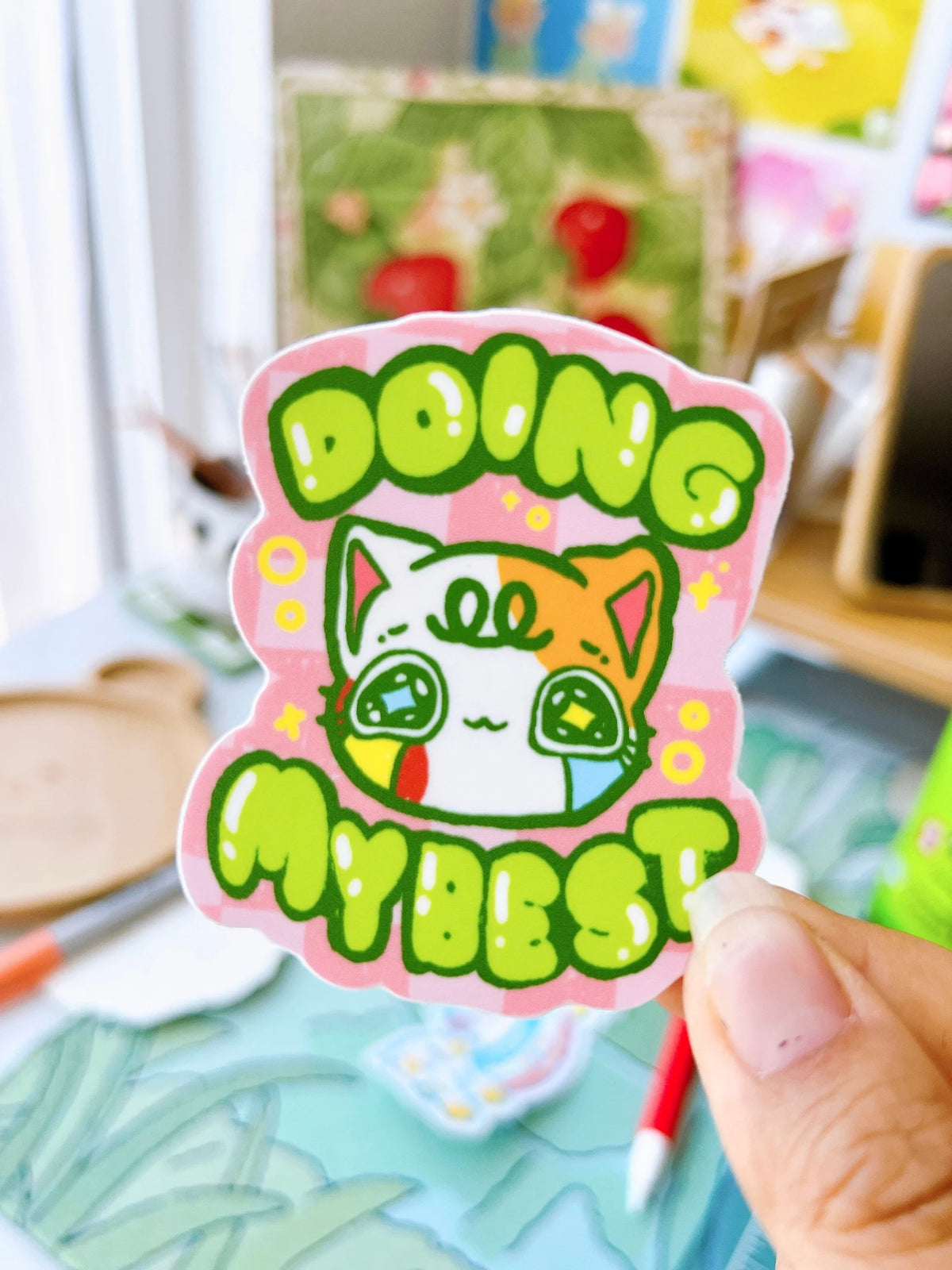 Doing My Best Cat Vinyl Sticker