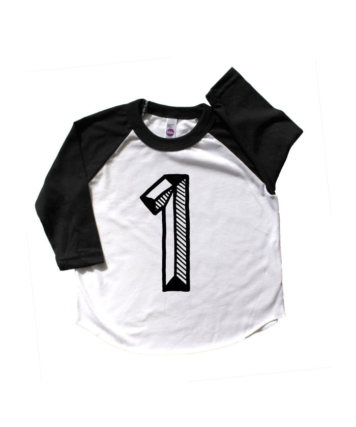 SALE Number Tee Baseball Style Graphic Tee (Numbers 1-10)