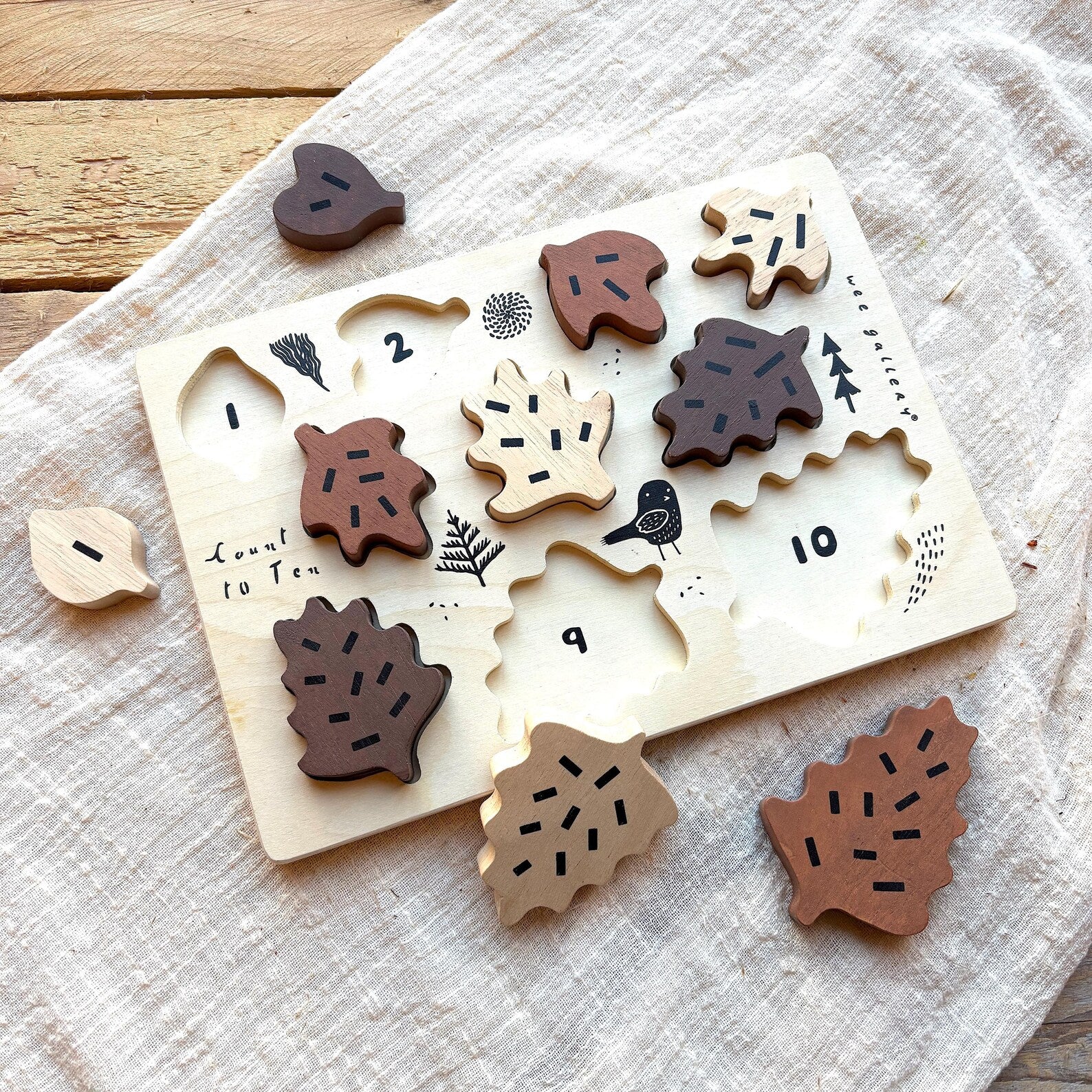 Count to 10 Leaves Wood Puzzle