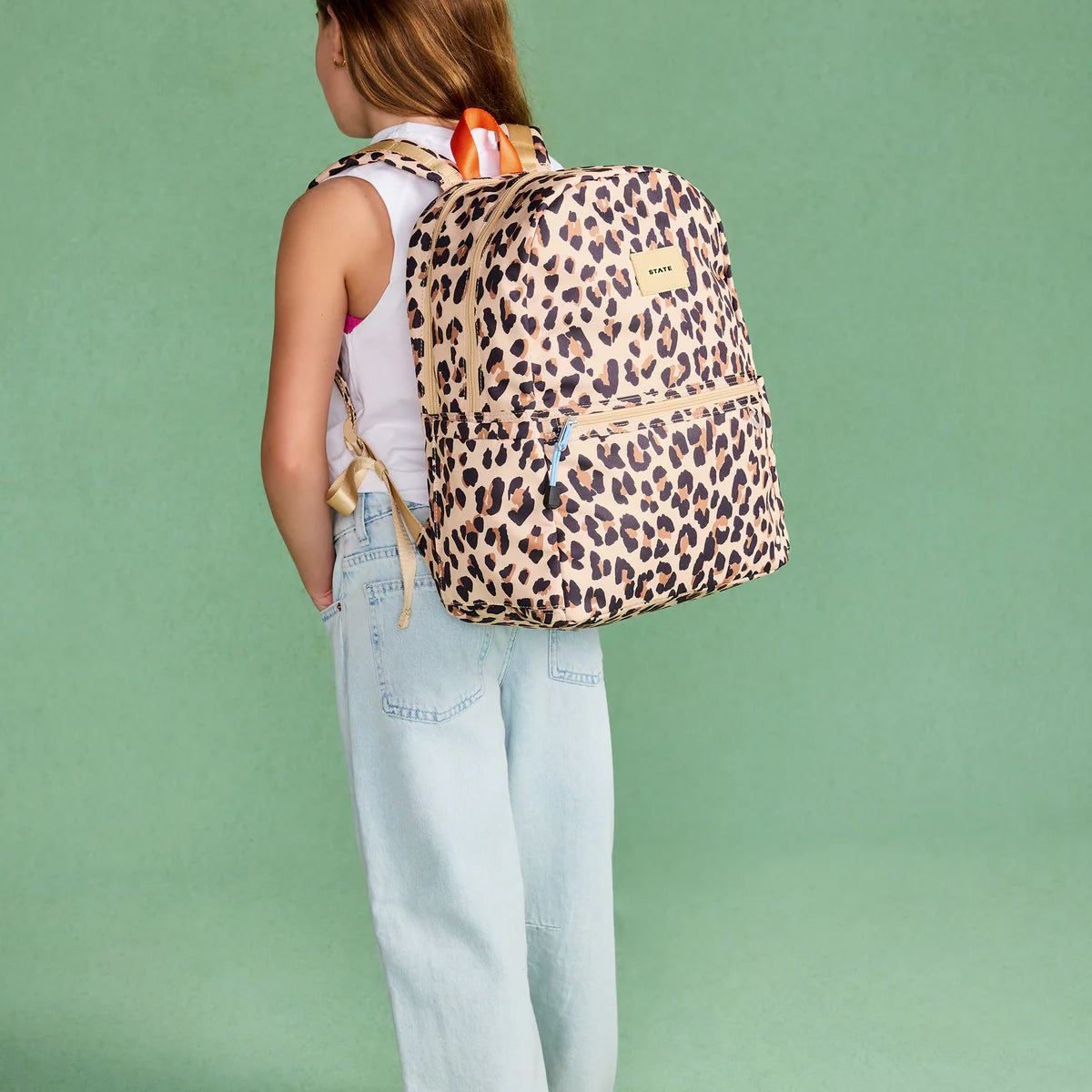 Leopard Kane Double Pocket Backpack
