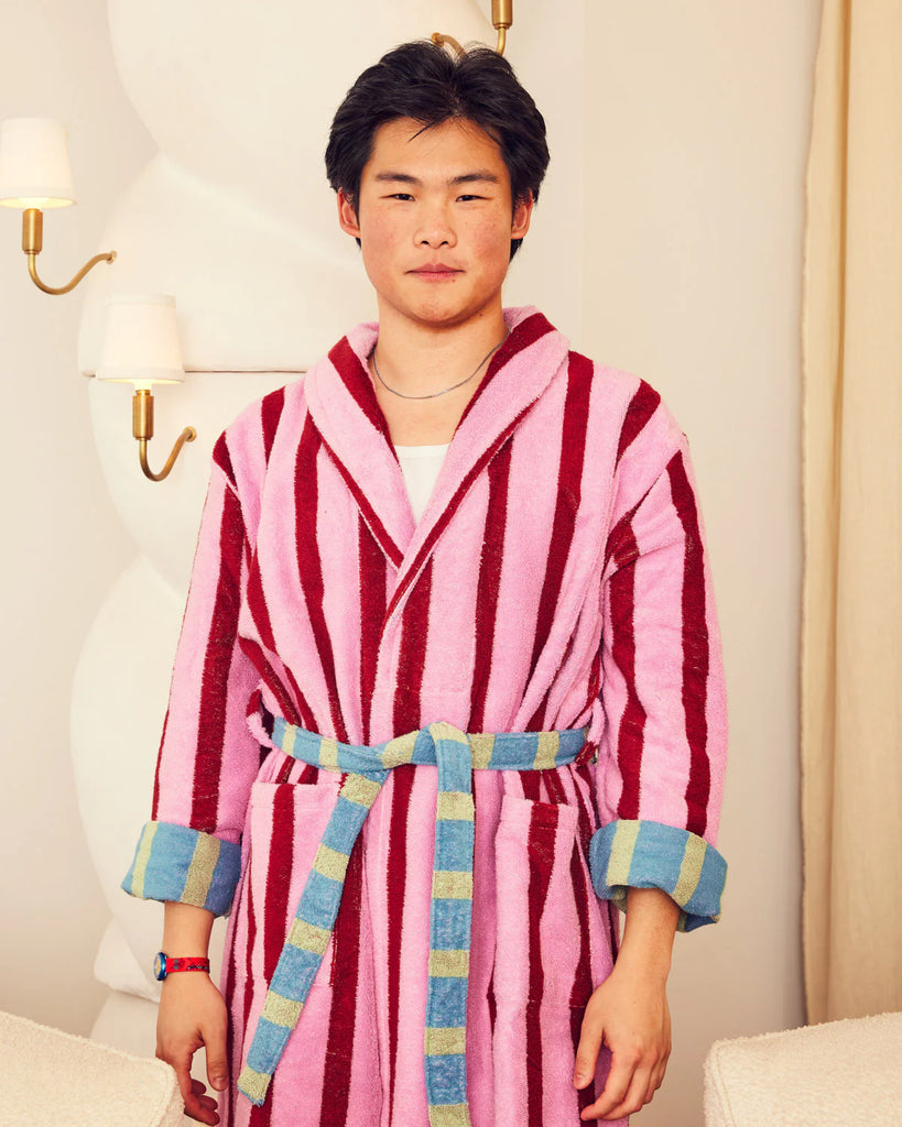 Magnolia Stripe Bathrobe by Dusen Dusen
