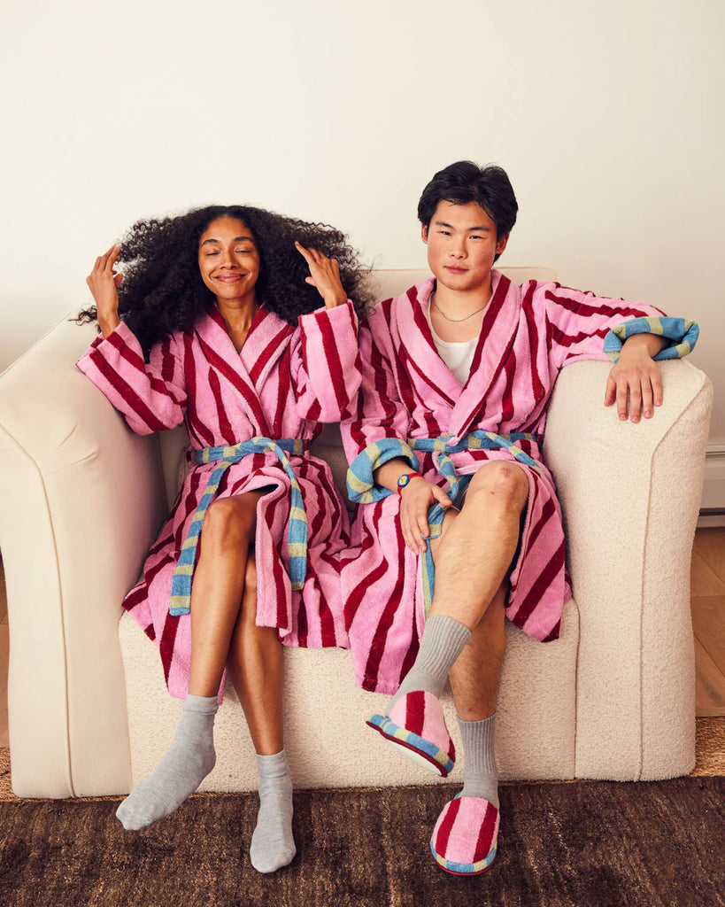 Magnolia Stripe Bathrobe by Dusen Dusen