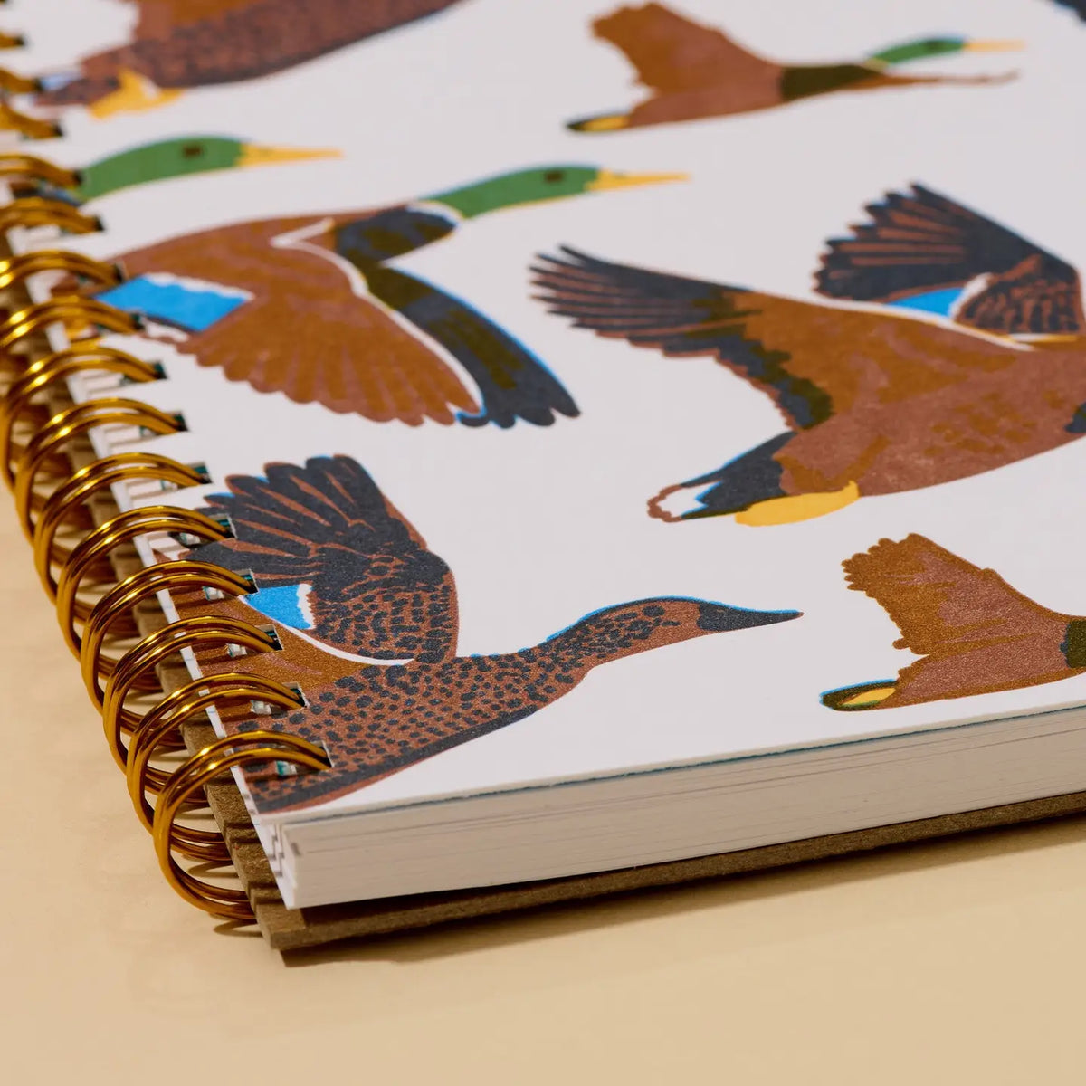 Mallard Ducks A5 Spiral Letterpress Notebook
