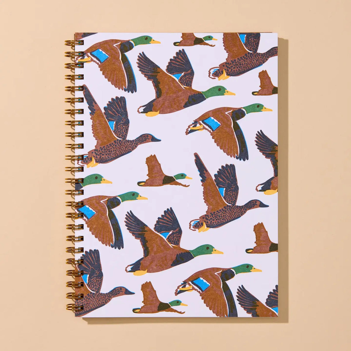 Mallard Ducks A5 Spiral Letterpress Notebook