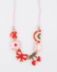 Hearts & Cherries Enamel Charm Necklace by Meri Meri