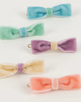 Pastel Velvet Mini Bow Clips by Meri Meri