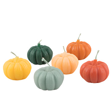 Mini Rainbow Pumpkin Candles