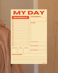 Daily Planner Pad - Yellow/Red by Sonderhaus