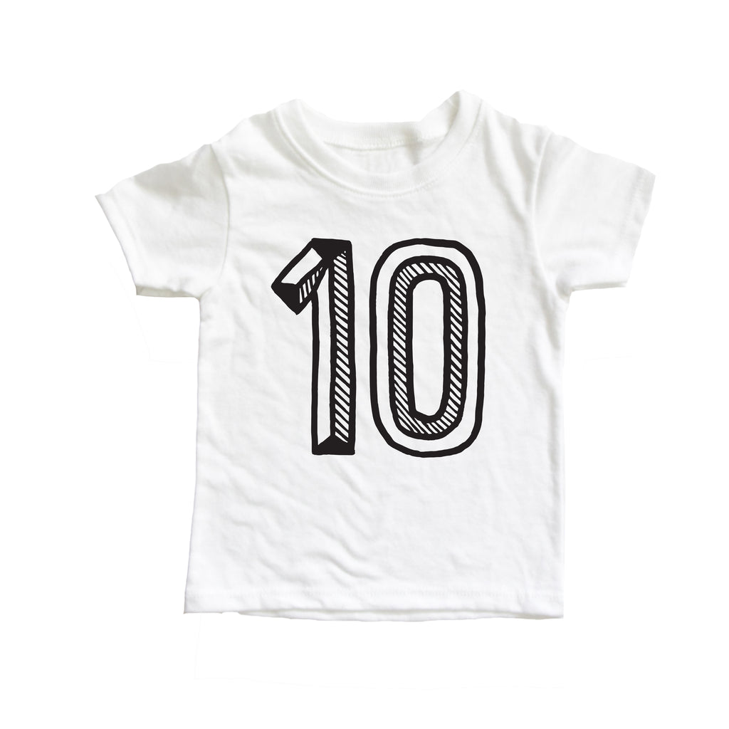 SALE Number Tee White Graphic Tee (Numbers 2-10)