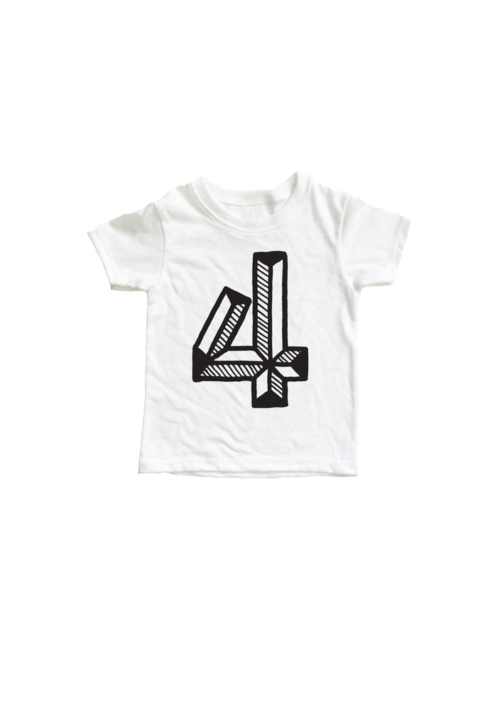 SALE Number Tee White Graphic Tee (Numbers 2-10)