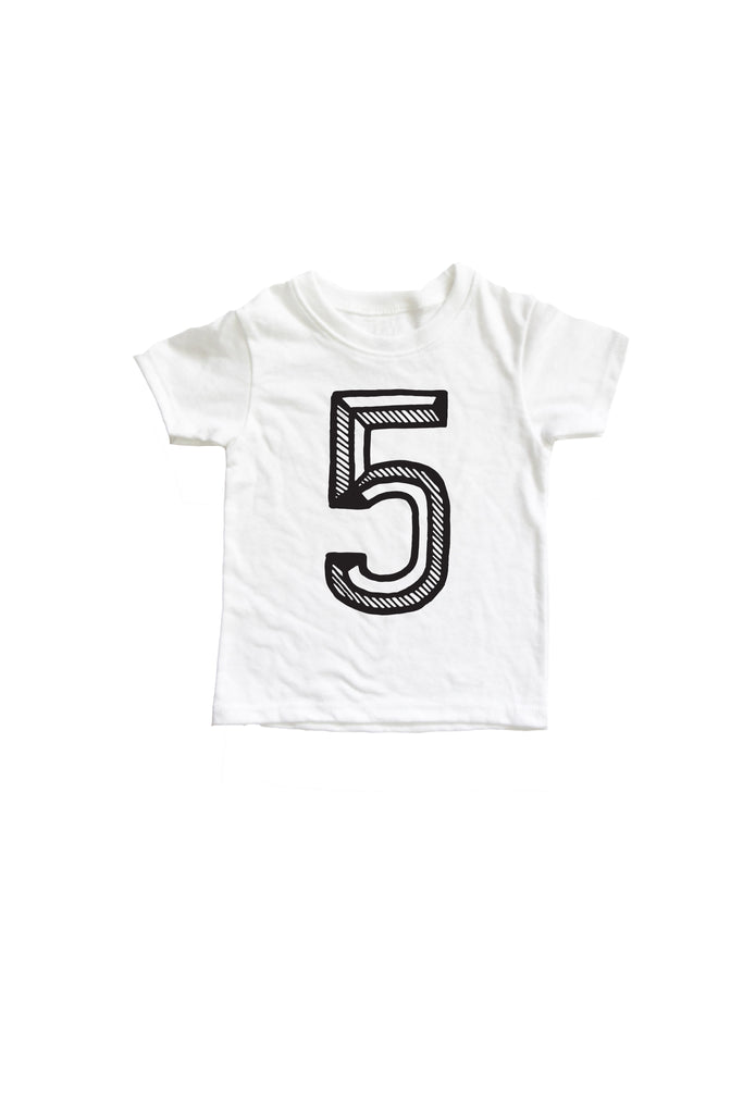 SALE Number Tee White Graphic Tee (Numbers 2-10)