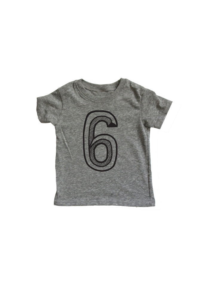 SALE Number Tee Gray Graphic Tee (Numbers 1-10)