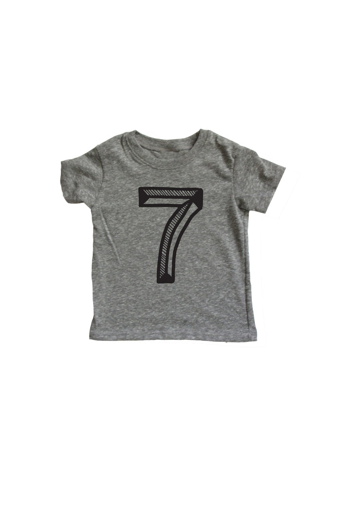 SALE Number Tee Gray Graphic Tee (Numbers 1-10)