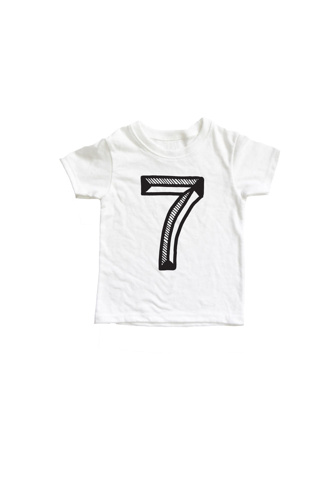 SALE Number Tee White Graphic Tee (Numbers 2-10)