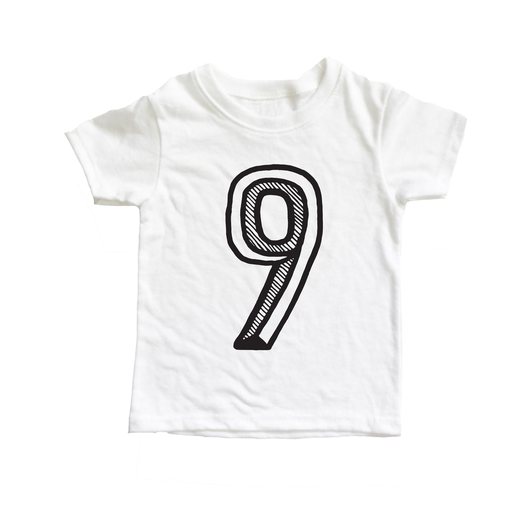 SALE Number Tee White Graphic Tee (Numbers 2-10)