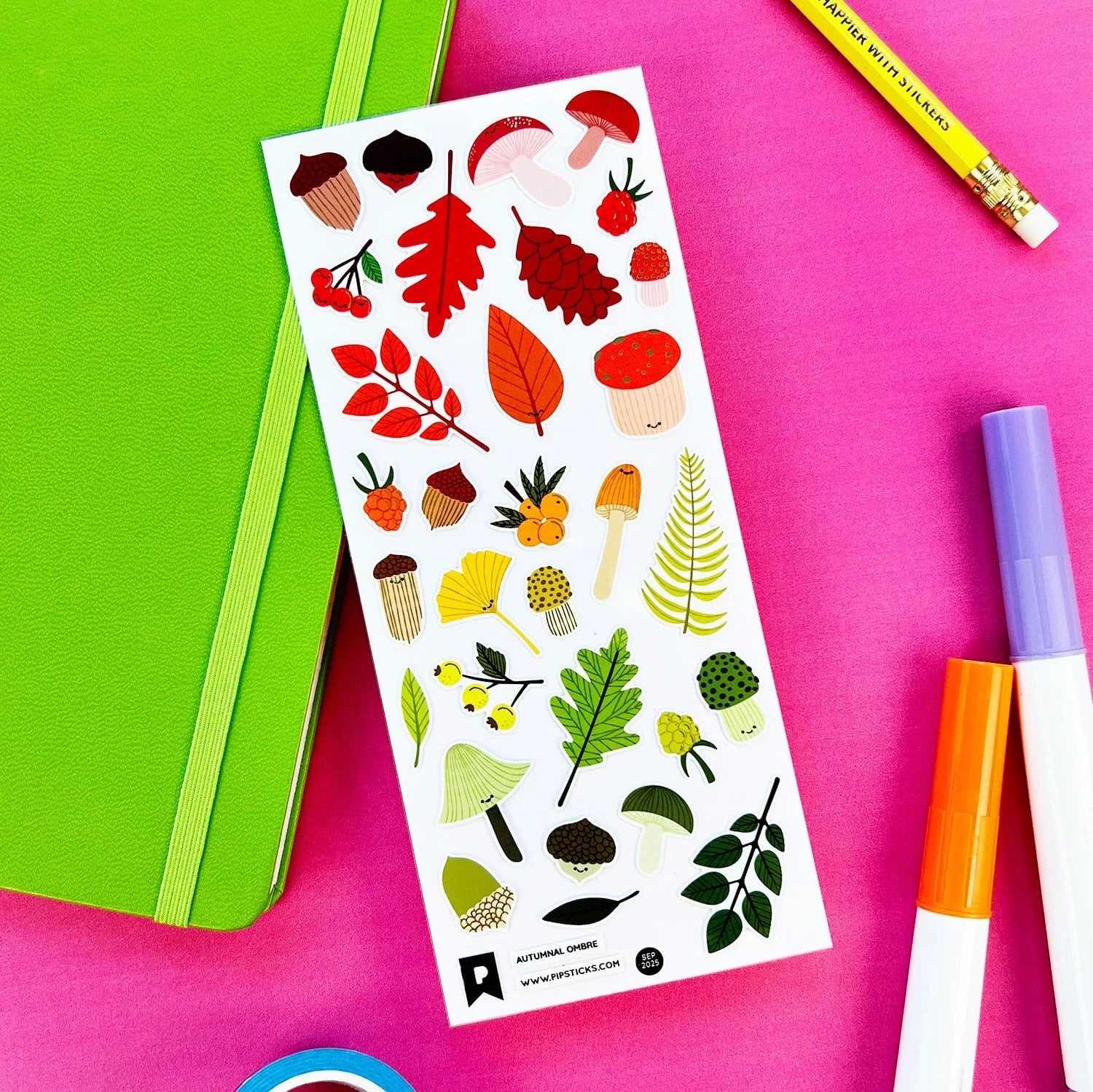 Autumnal Ombre Sticker Sheet