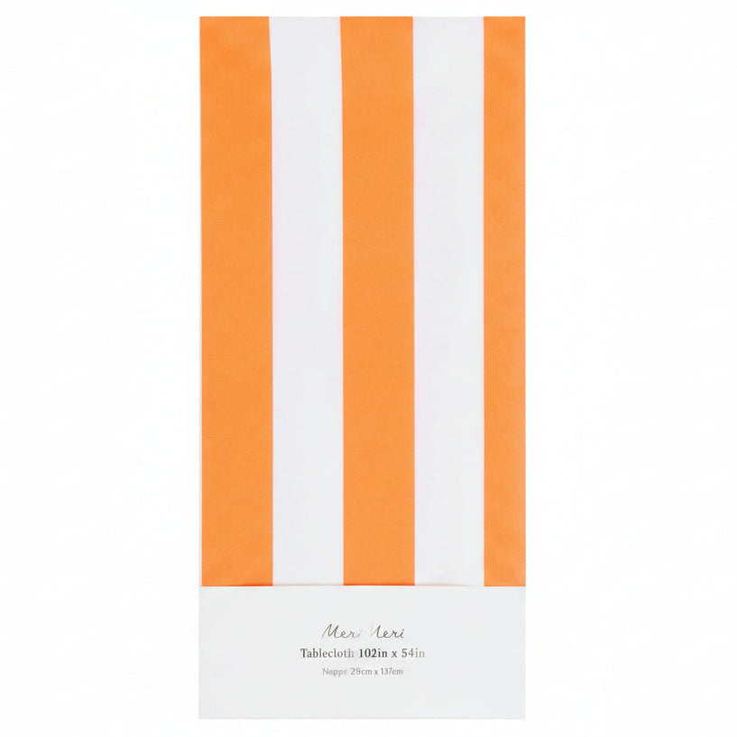 Orange Striped Tablecloth
