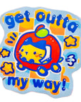 Get Outta My Way Apple Cat Vinyl Sticker
