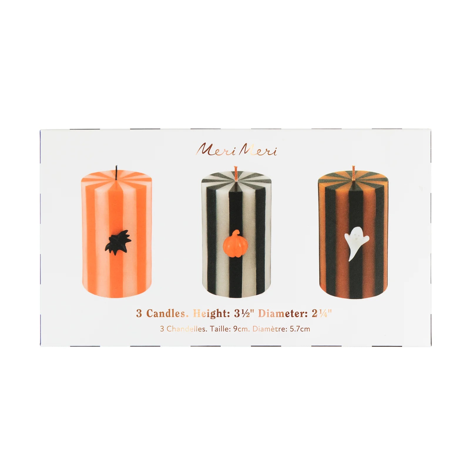 Halloween Striped Pillar Candles