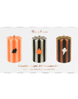 Halloween Striped Pillar Candles