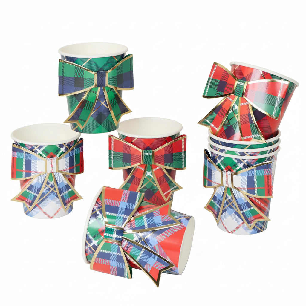 Tartan Mix Bow Cups