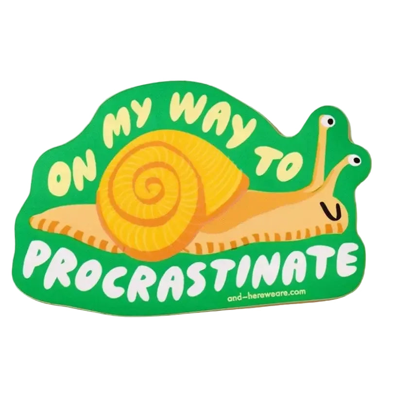 On My Way to Procrastinate Vinyl Sticker