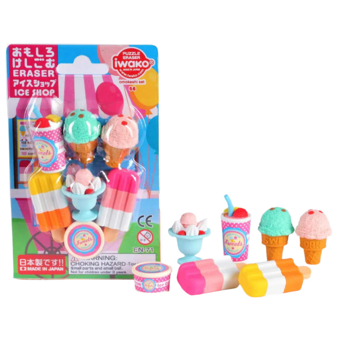 Ice Cream Shop Eraser Set by Iwako