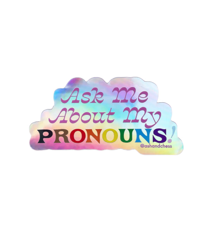 Pronouns Sticker by Ash + Chess