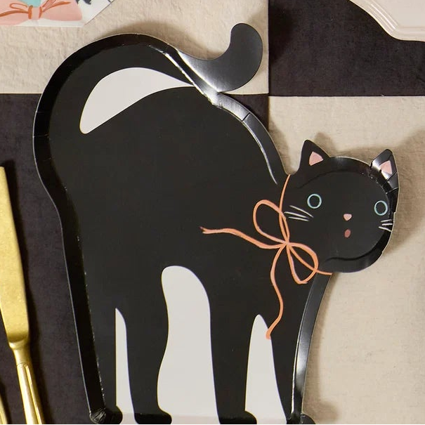Halloween Cat Shaped Party Plates