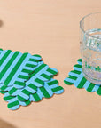 Riviera Stripes Scalloped Letterpress Vellum Coasters by And Here We Are