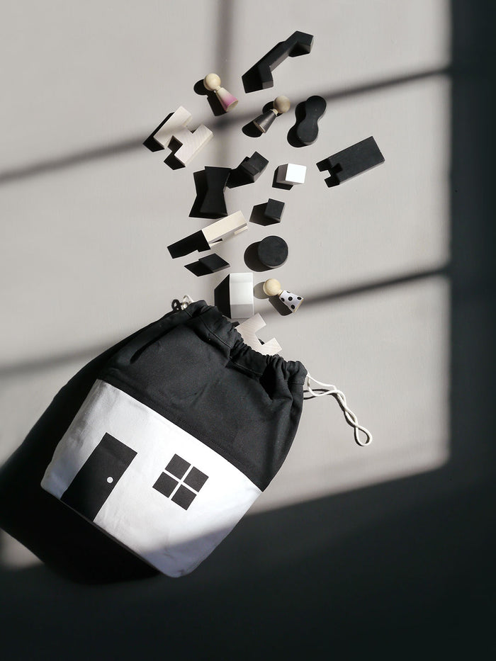 House No.1 Small Organic Storage Bag by Rock & Pebble